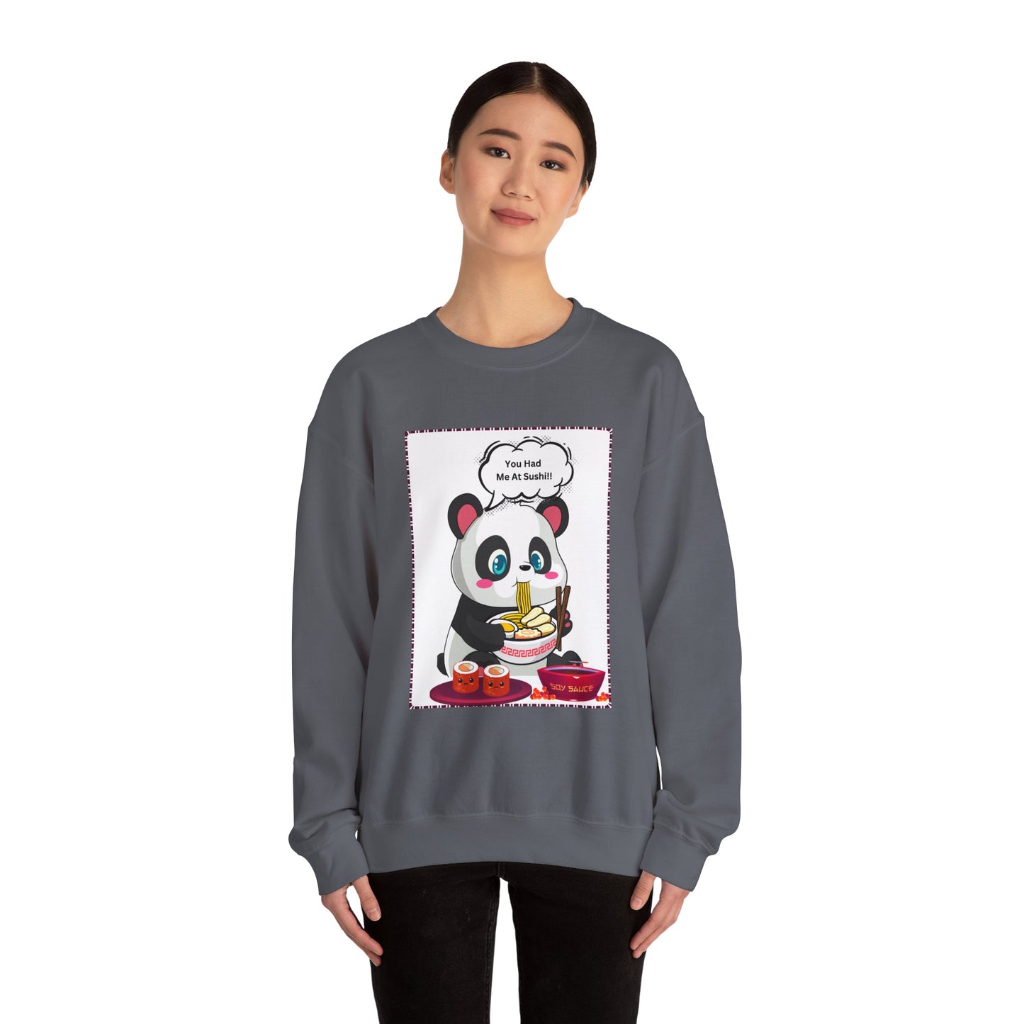 Sushi Lovers-Panda Sushi Lover Crewneck Sweatshirt - Unisex Heavy Blend™