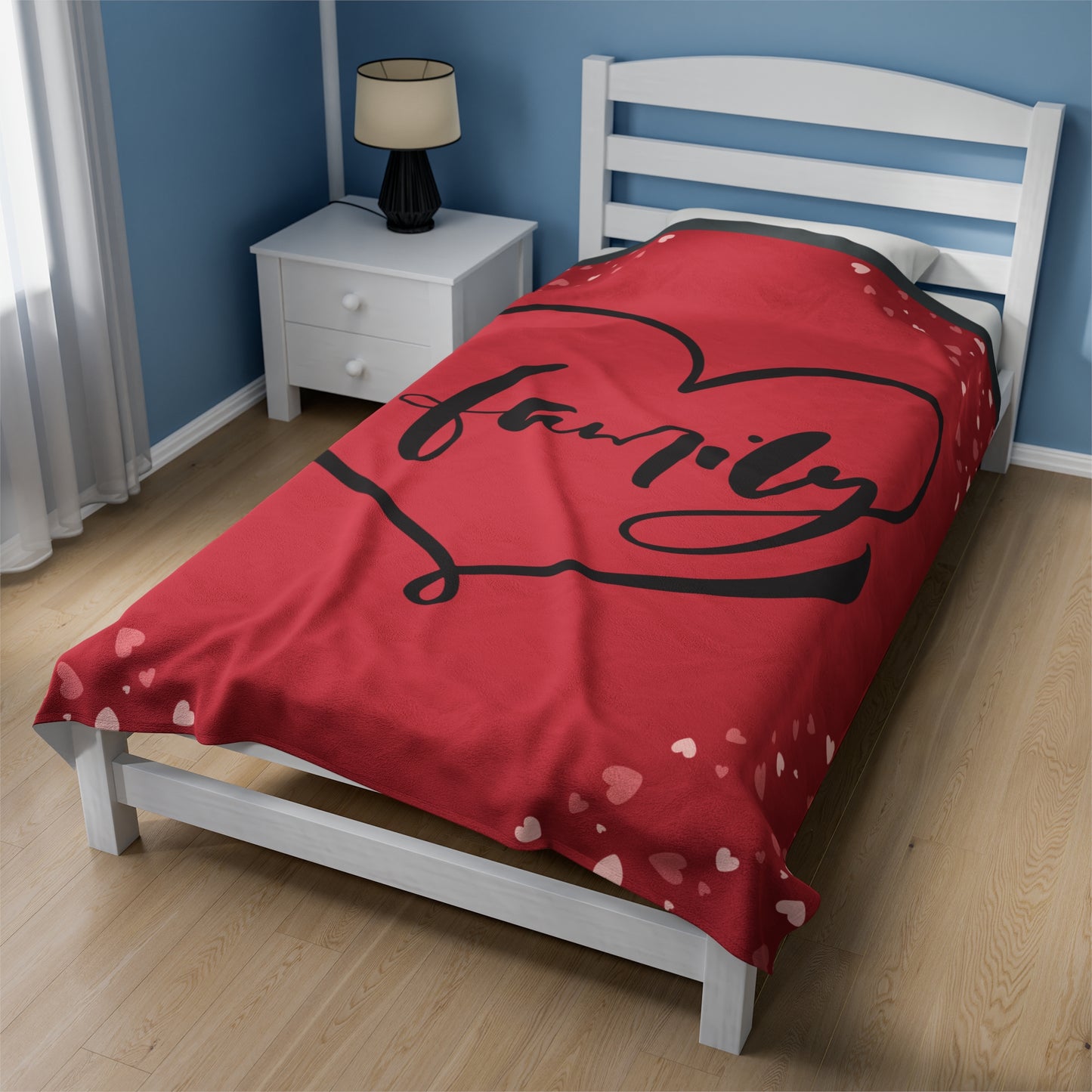 Cozy Family Love Velveteen Plush Blanket - Perfect for Family Gatherings and Celebrations