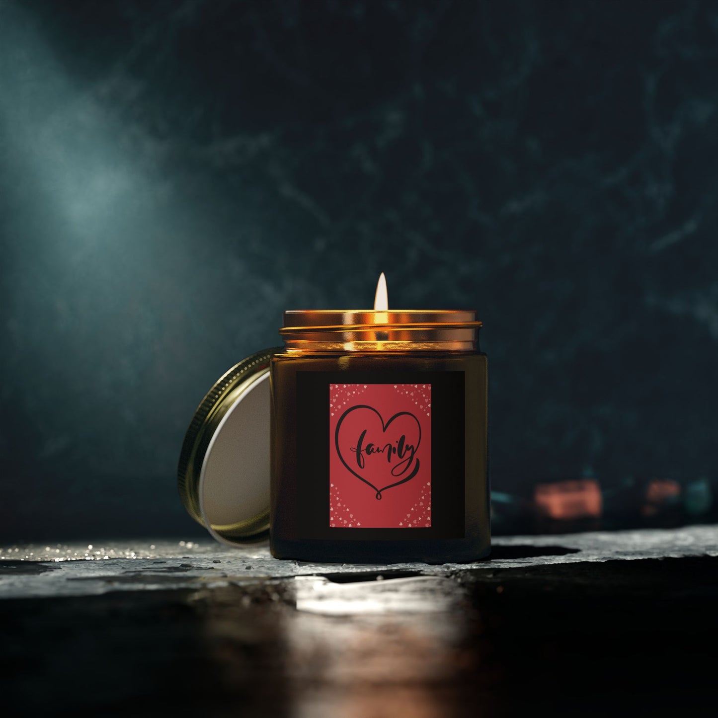 Family Scented Candle - Coconut Apricot Wax (4oz, 9oz) - Warm Home Ambiance