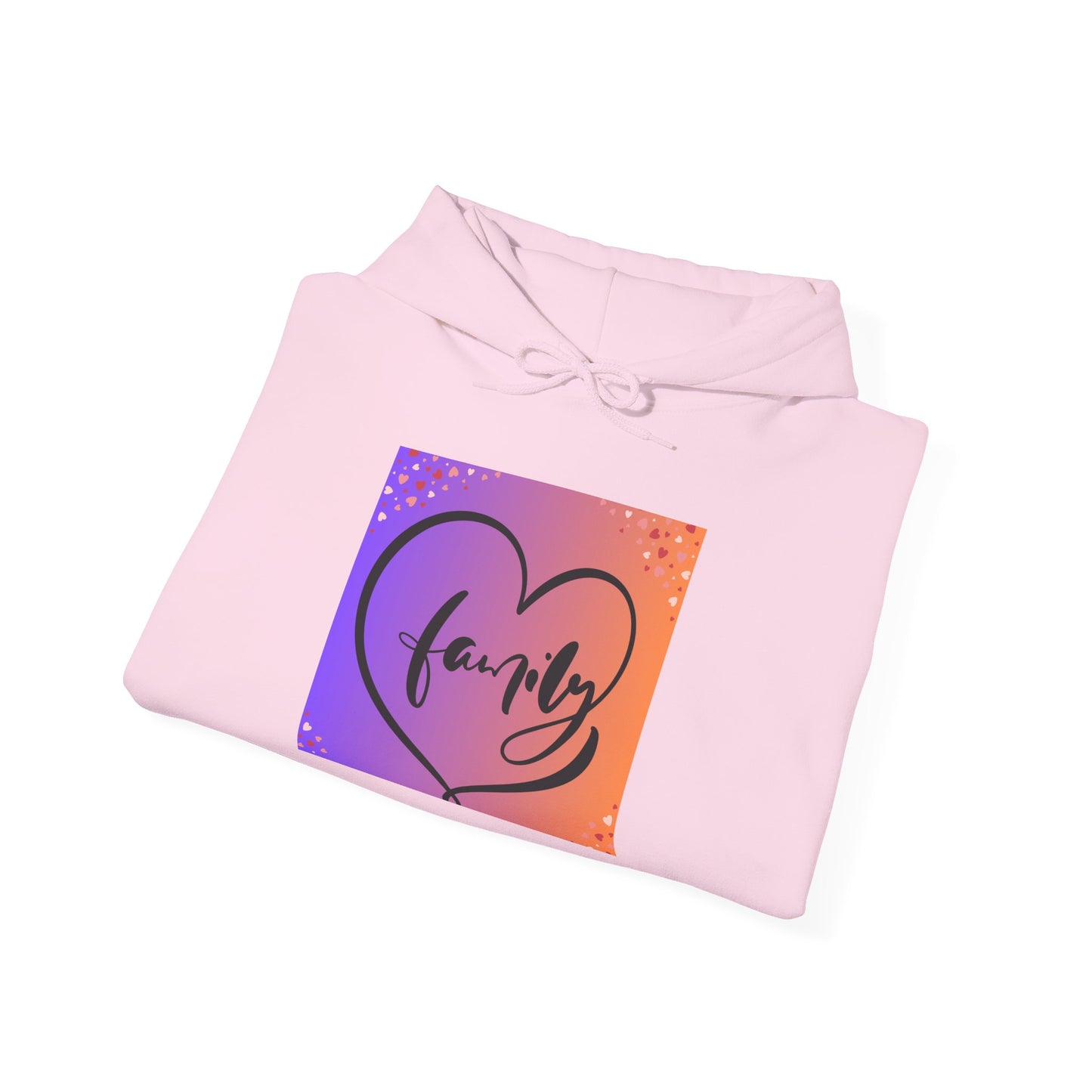 Family Heart Unisex Hooded Sweatshirt - Cozy & Vibrant Pullover for Loved Ones