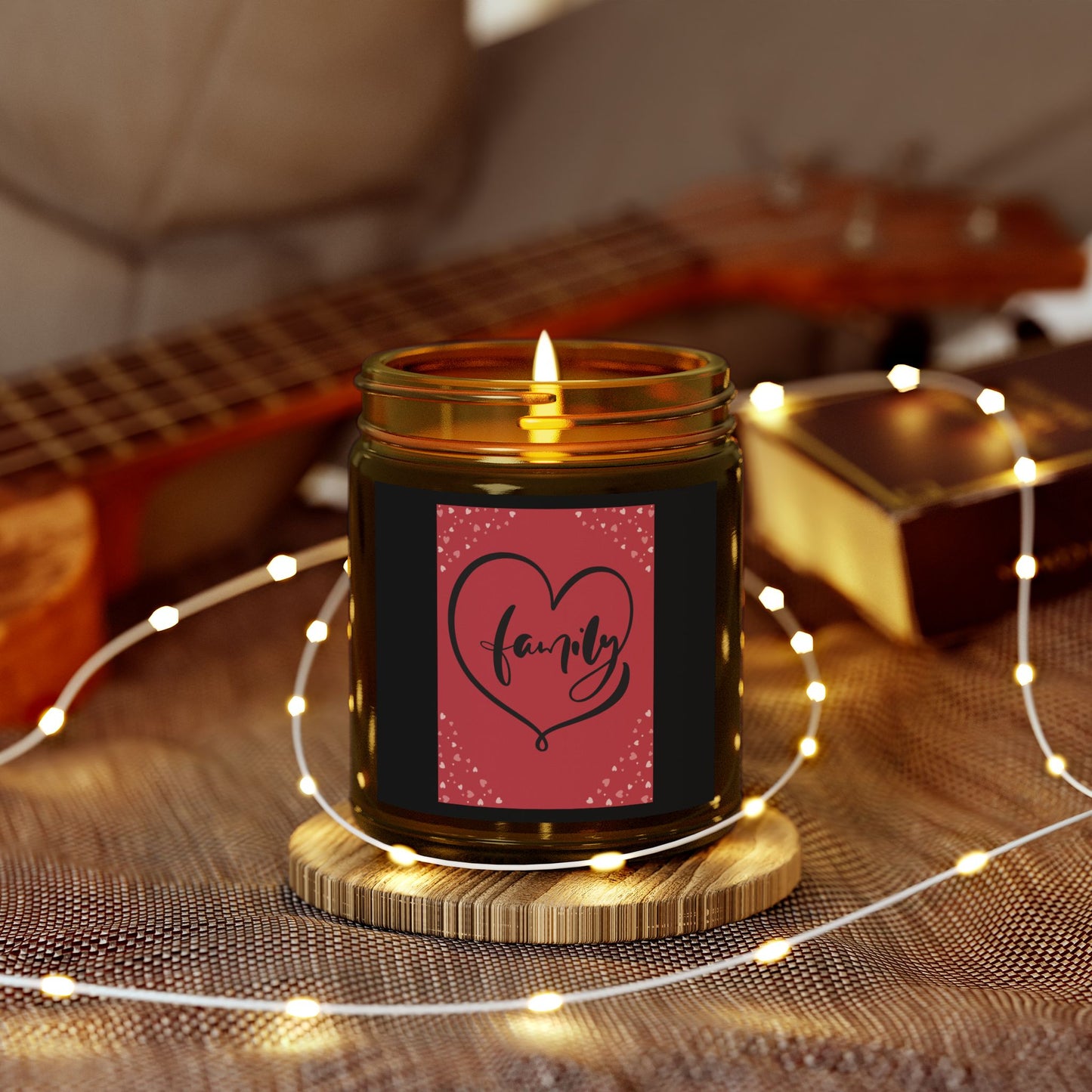 Family Scented Candle - Coconut Apricot Wax (4oz, 9oz) - Warm Home Ambiance