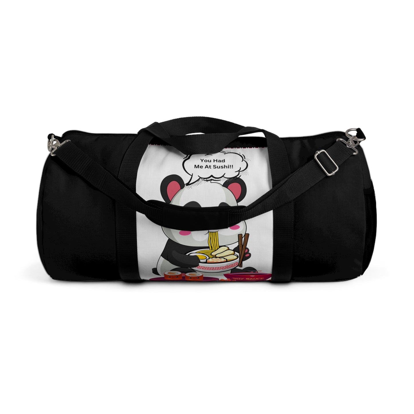 Sushi Lovers-Cute Panda Duffel Bag - Perfect for Travel and Gym with Fun Food Design