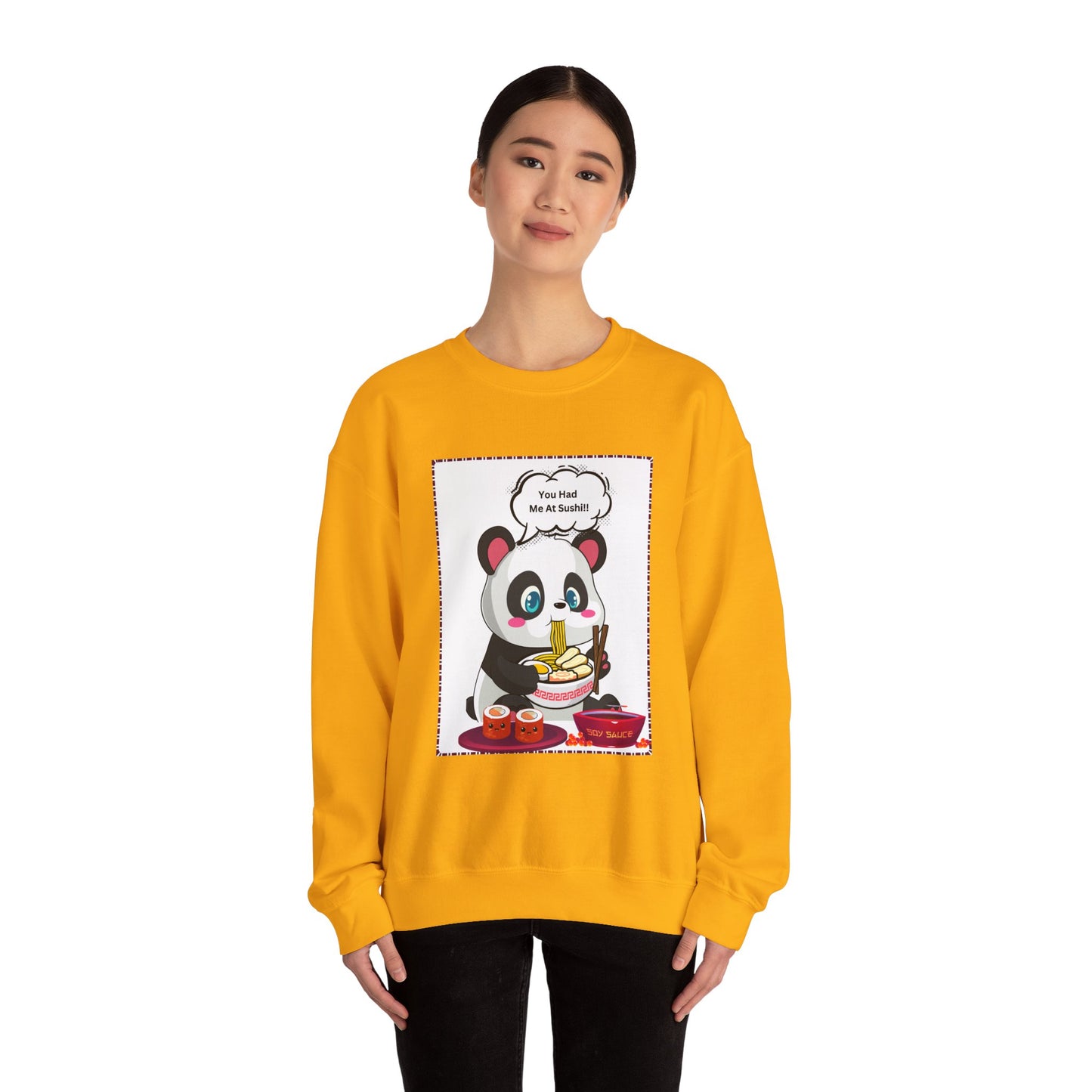 Sushi Lovers-Panda Sushi Lover Crewneck Sweatshirt - Unisex Heavy Blend™