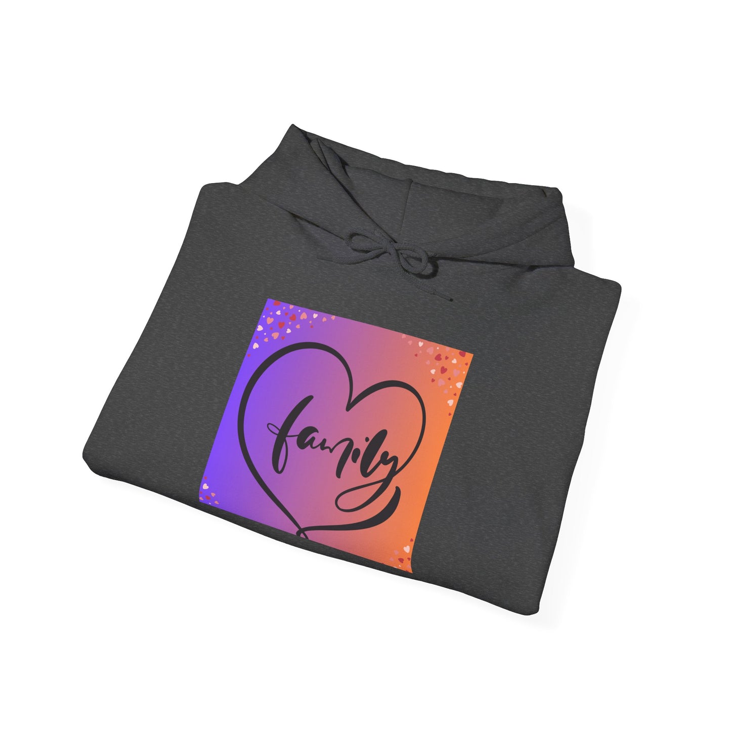 Family Heart Unisex Hooded Sweatshirt - Cozy & Vibrant Pullover for Loved Ones