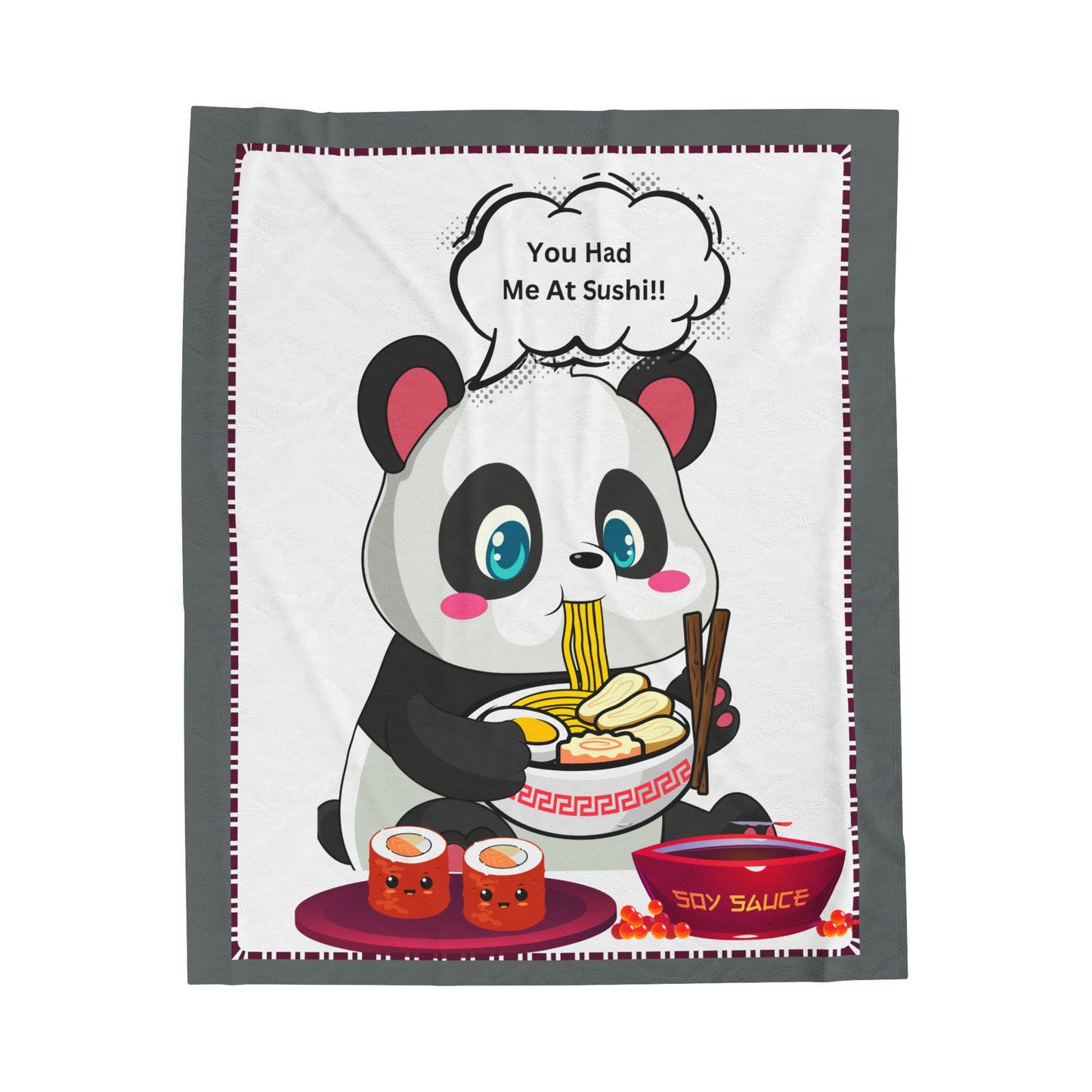 Sushi Lover Velveteen Plush Blanket