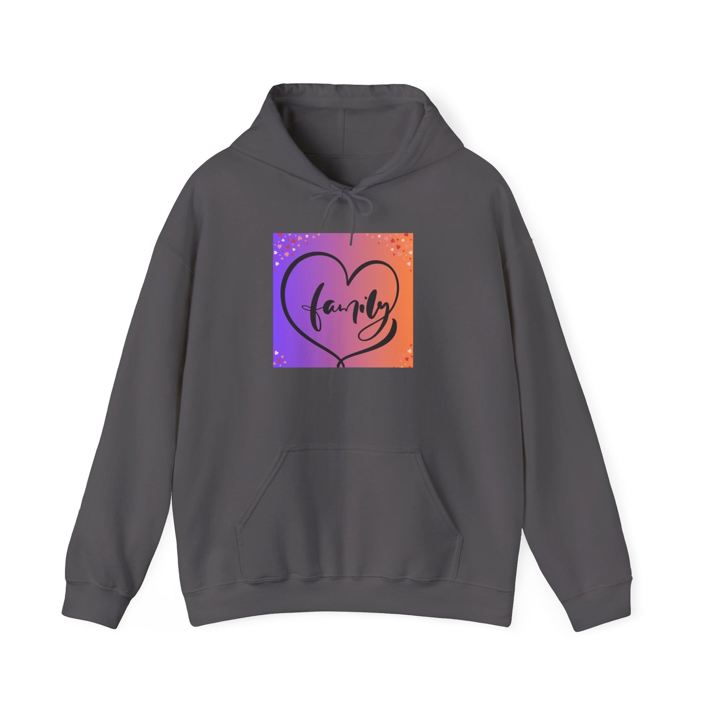 Family Heart Unisex Hooded Sweatshirt - Cozy & Vibrant Pullover for Loved Ones