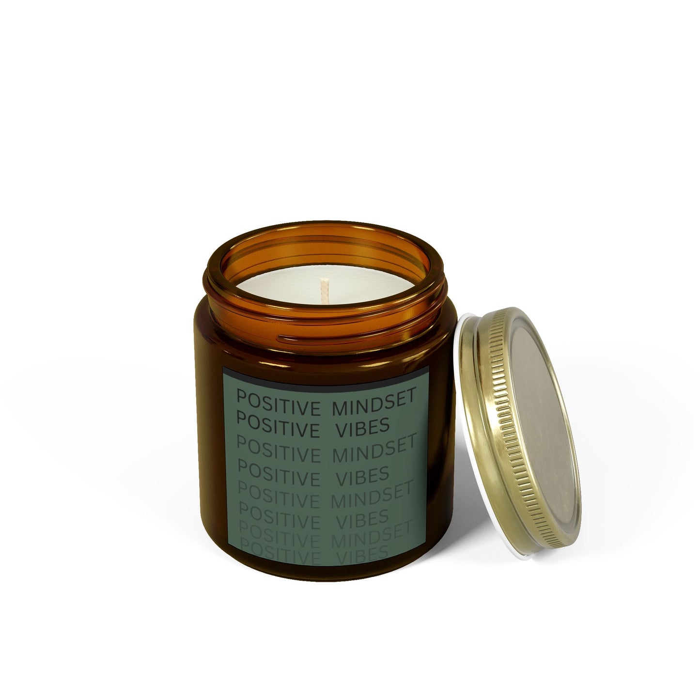 Positive Mindset Positive Vibes Scented Candles, Coconut Apricot Wax (4oz, 9oz)