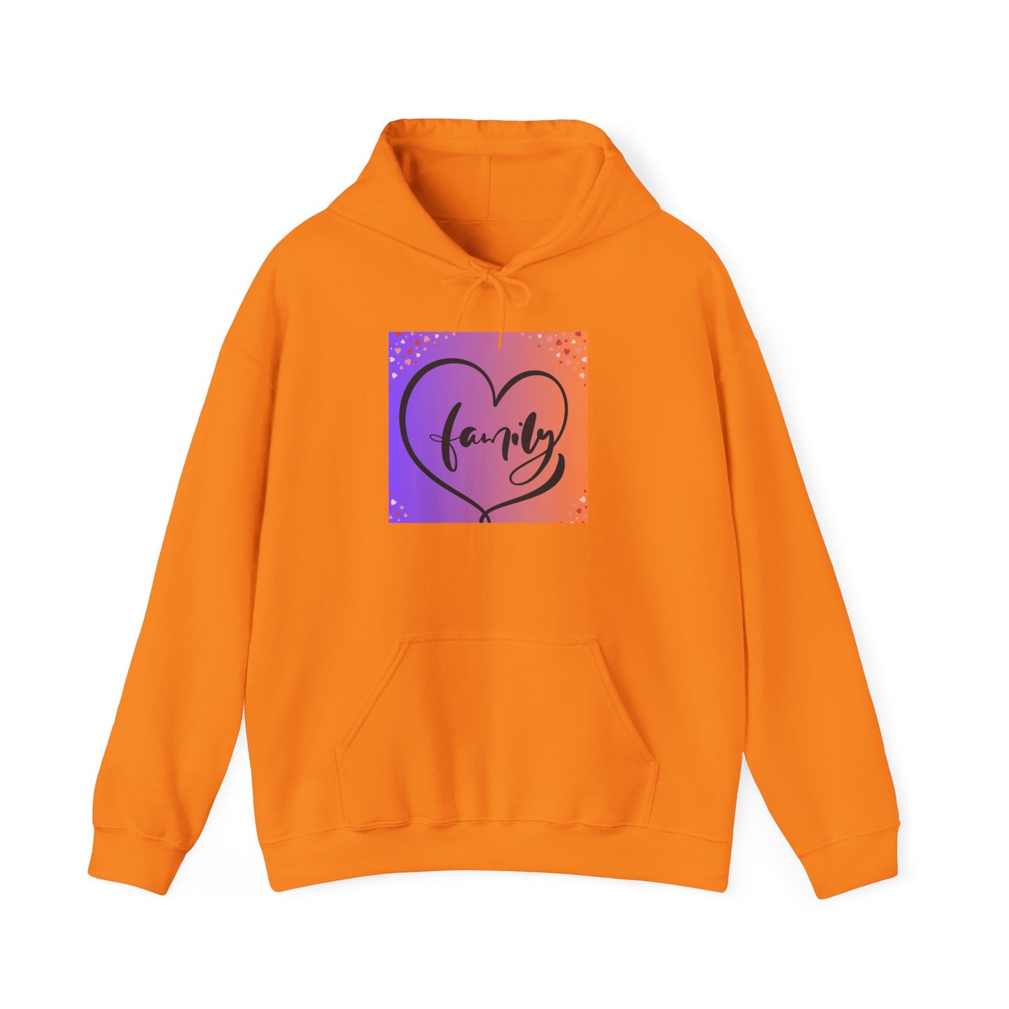 Family Heart Unisex Hooded Sweatshirt - Cozy & Vibrant Pullover for Loved Ones
