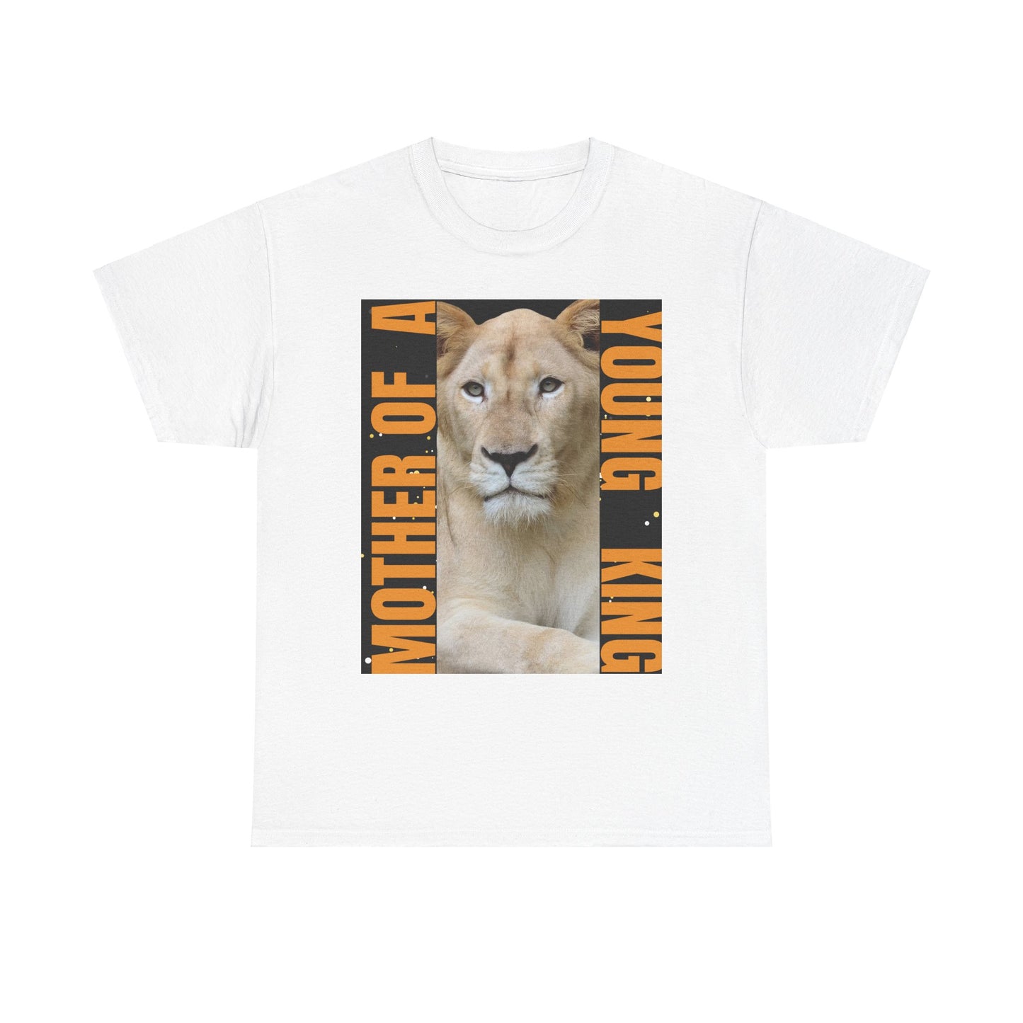 Mother of a Young King Unisex Heavy Cotton Tee - Bold Lion Design for Proud Moms