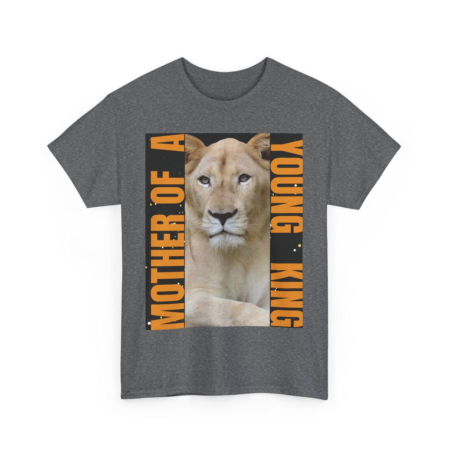 Mother of a Young King Unisex Heavy Cotton Tee - Bold Lion Design for Proud Moms