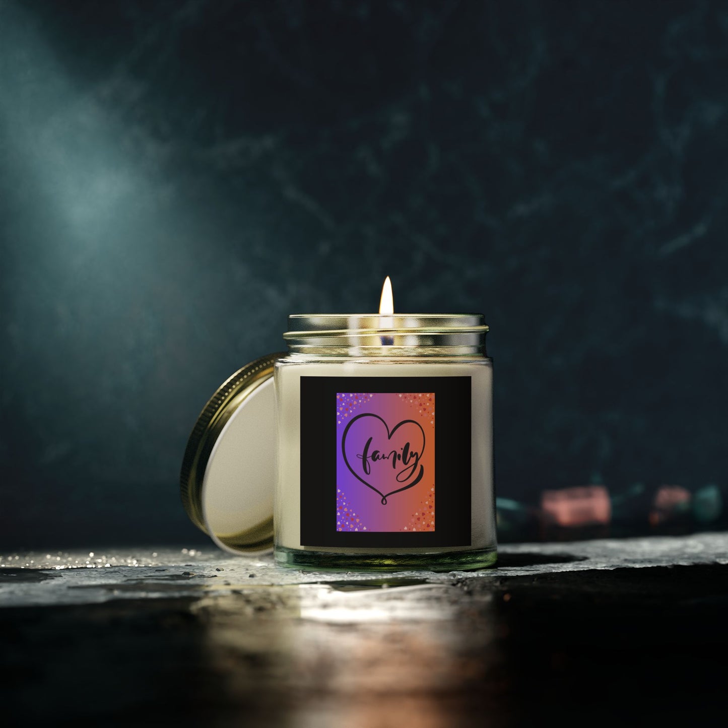 Family Love Scented Candle - Coconut Apricot Wax - 4oz & 9oz