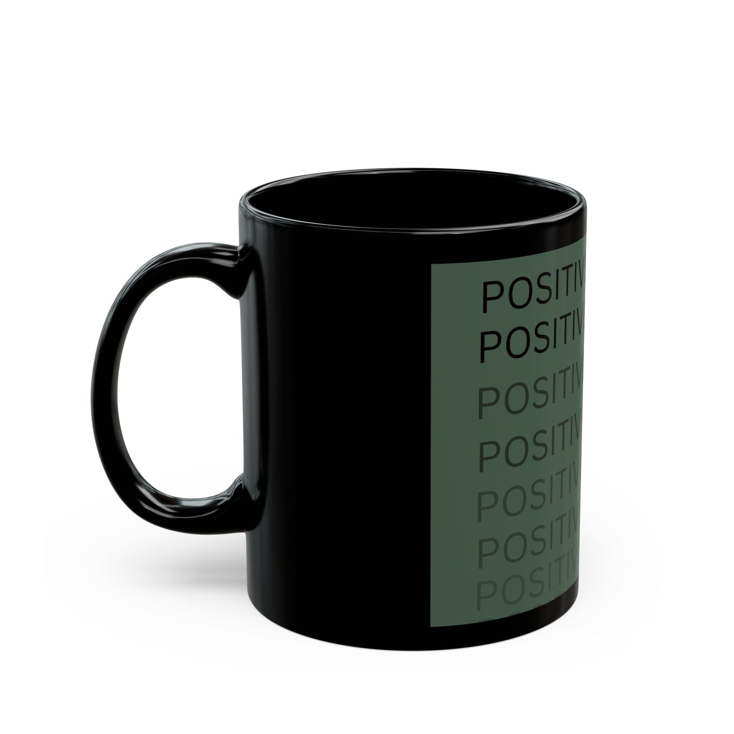 Positive Mindset Black Mug - 11oz & 15oz Motivational Coffee Cup for Daily Inspiration