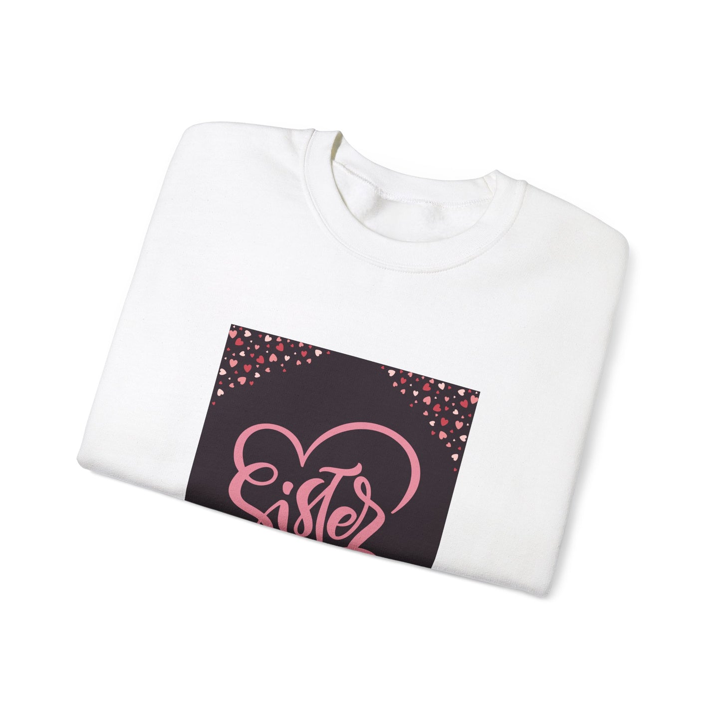 Sister Love Heart Crewneck Sweatshirt - Cozy Gift for Siblings