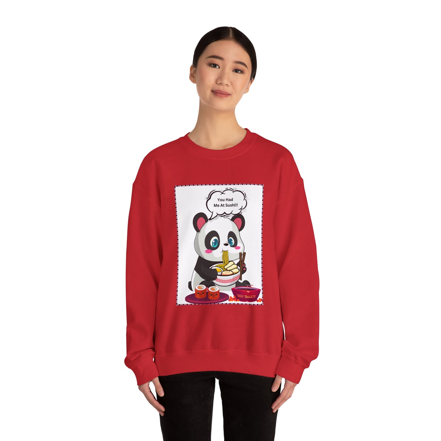 Sushi Lovers-Panda Sushi Lover Crewneck Sweatshirt - Unisex Heavy Blend™