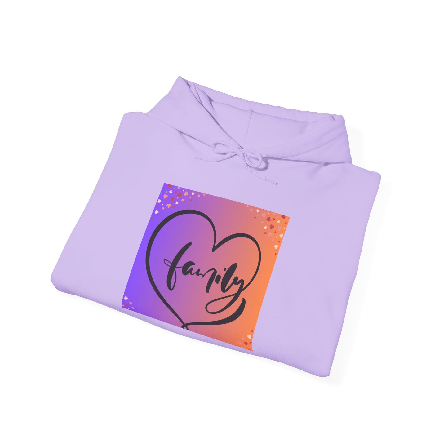 Family Heart Unisex Hooded Sweatshirt - Cozy & Vibrant Pullover for Loved Ones