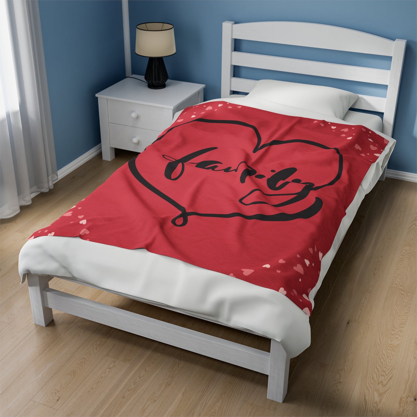 Cozy Family Love Velveteen Plush Blanket - Perfect for Family Gatherings and Celebrations