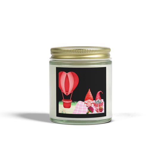 Love is in the Air Valentines Day -Scented Candle - Coconut Apricot Wax with Hot Air Balloon Design - Perfect for Cozy Evenings & Gifts