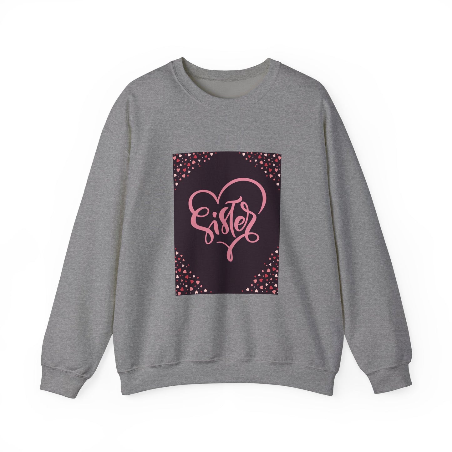 Sister Love Heart Crewneck Sweatshirt - Cozy Gift for Siblings