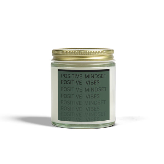 Positive Mindset Positive Vibes Scented Candles, Coconut Apricot Wax (4oz, 9oz)