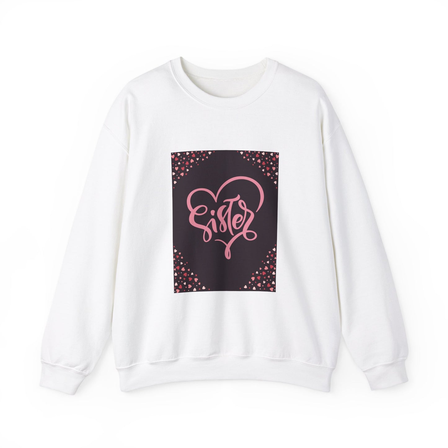 Sister Love Heart Crewneck Sweatshirt - Cozy Gift for Siblings