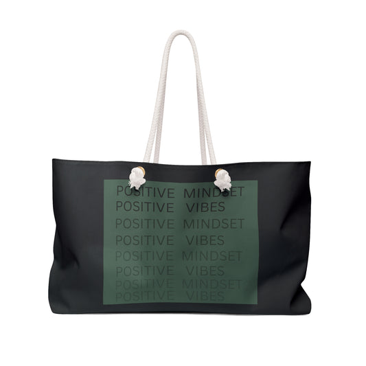 Positive Mindset Positive Vibes Weekender Bag - Mindset Tote for Travel & Leisure