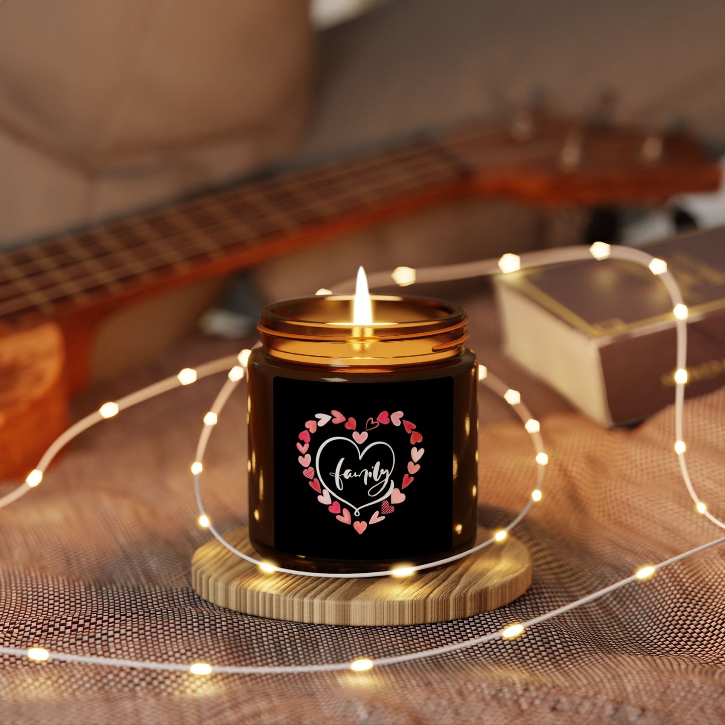 Family Love Scented Soy Candle (Multi-Size, Amber Jar)