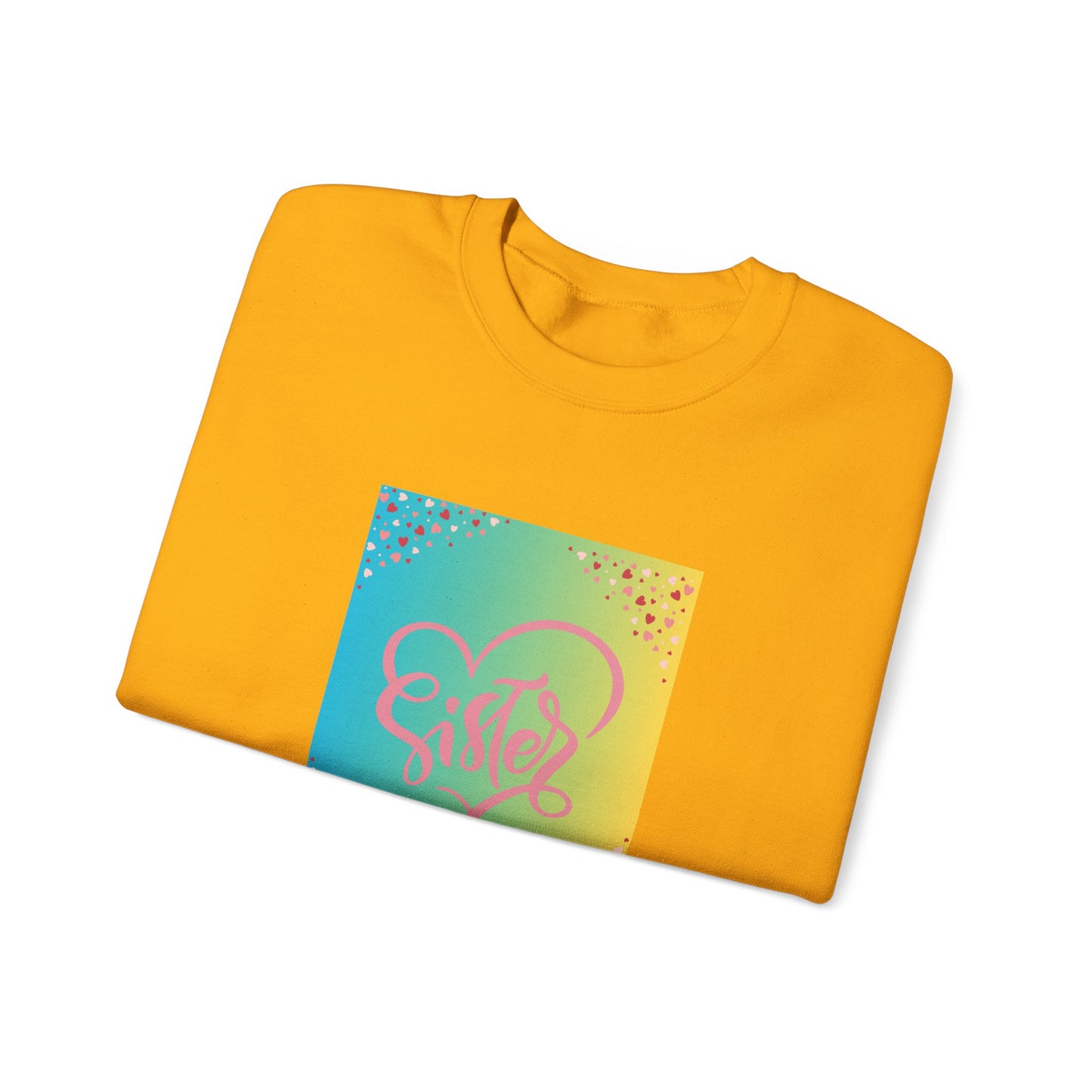 Sister Love Crewneck Sweatshirt - Colorful Heart Design