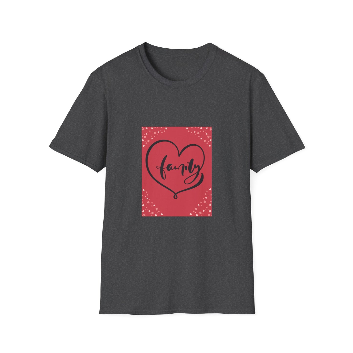 Family Heart Unisex Softstyle T-Shirt - Perfect for Family Gatherings, Celebrations & Holidays