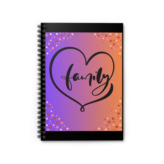 Family Love Spiral Notebook - Ruled Lines for Daily Notes & Journaling