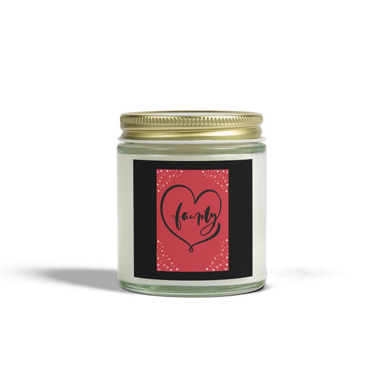 Family Scented Candle - Coconut Apricot Wax (4oz, 9oz) - Warm Home Ambiance