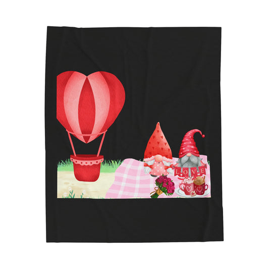 Love is in the Air Valentines Day -Velveteen Plush Blanket