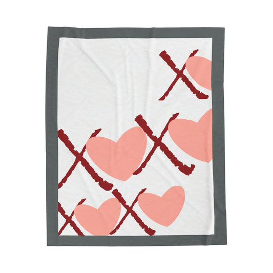 X Hearts X Hearts-Velveteen Plush Blanket