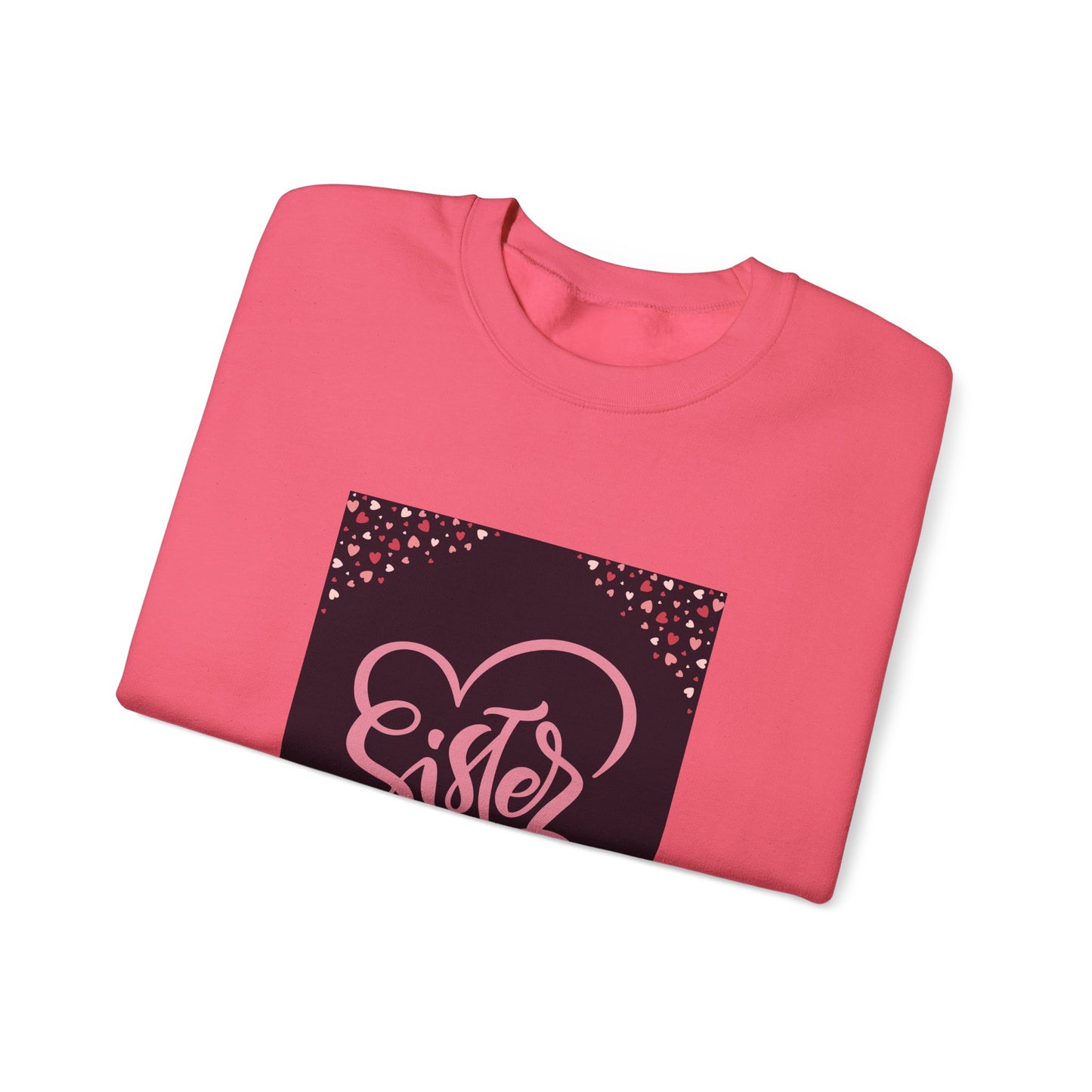 Sister Love Heart Crewneck Sweatshirt - Cozy Gift for Siblings