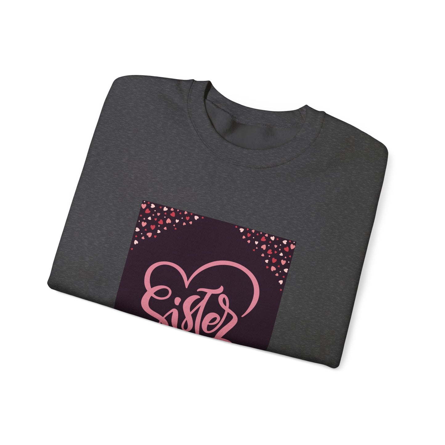 Sister Love Heart Crewneck Sweatshirt - Cozy Gift for Siblings