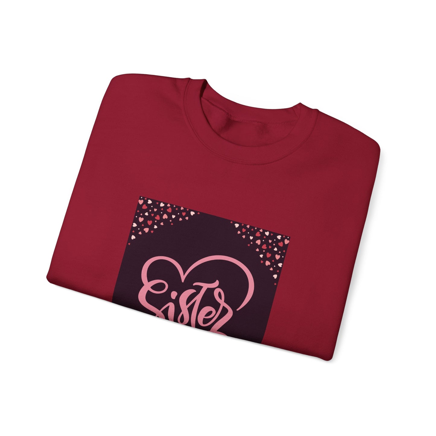 Sister Love Heart Crewneck Sweatshirt - Cozy Gift for Siblings