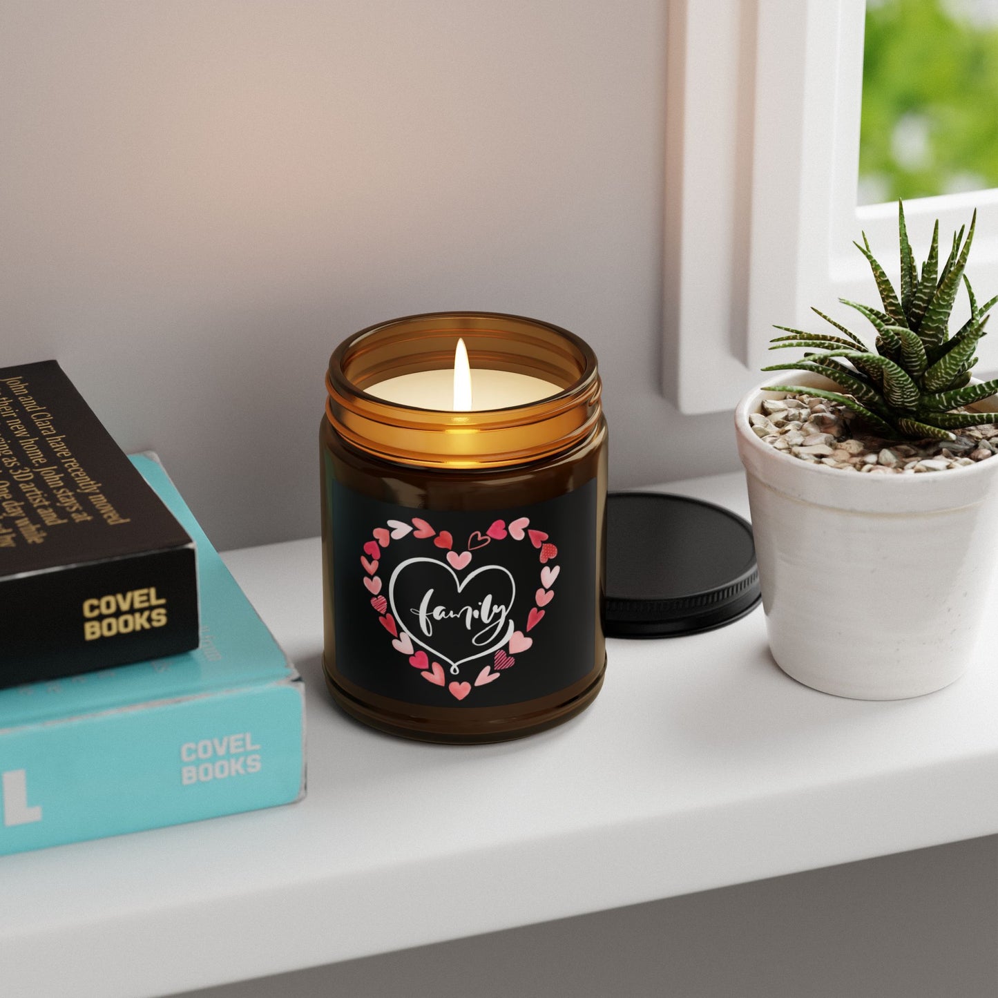 Family Love Scented Soy Candle (Multi-Size, Amber Jar)