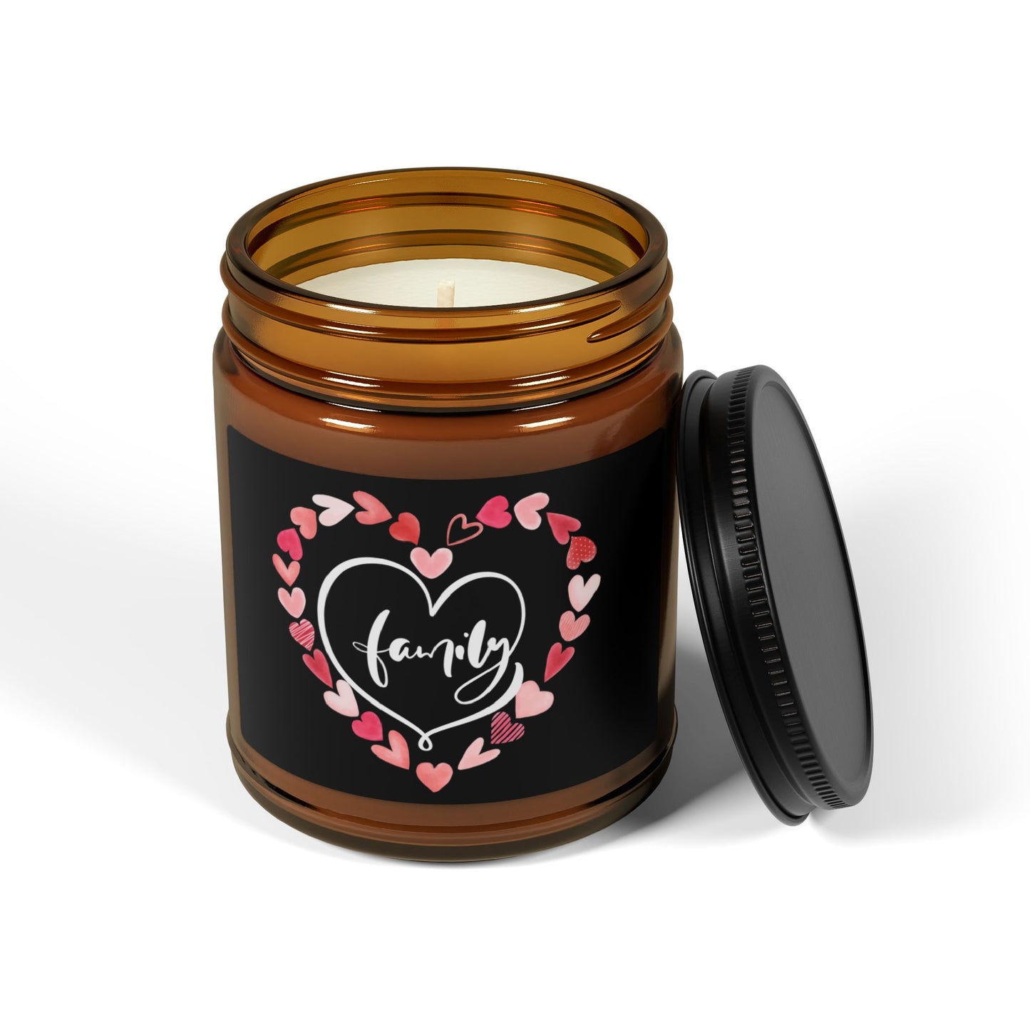 Family Love Scented Soy Candle (Multi-Size, Amber Jar)