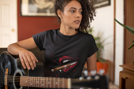 XOXO Red Lip and Cigar Unisex Garment-Dyed T-Shirt