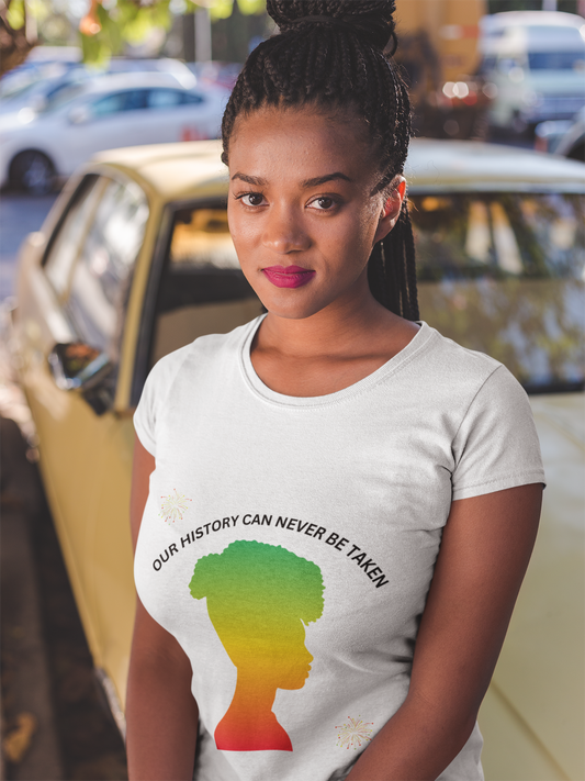 Unisex Garment-Dyed T-Shirt - ‘Our History Can Never Be Taken’ African Heritage Tee