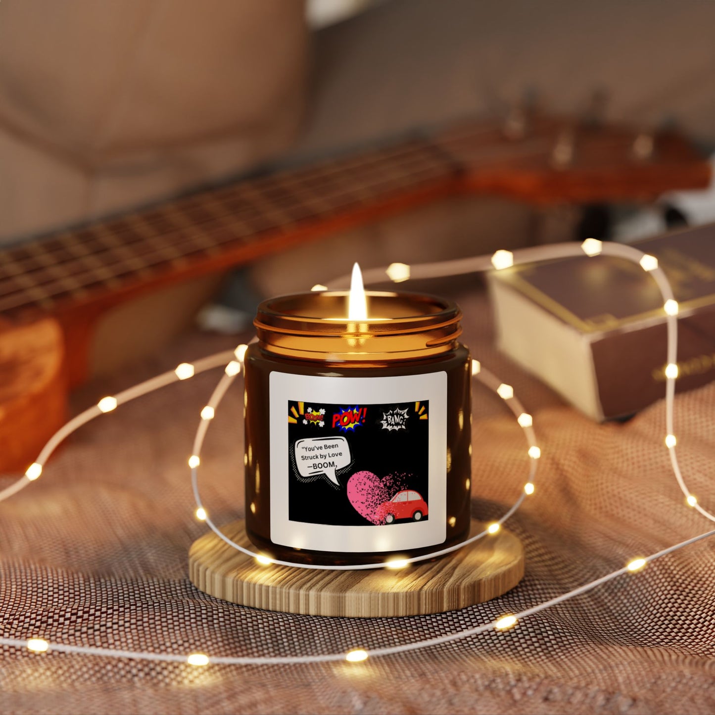 You been Struck by Love-Scented Soy Candle (Multi-Size, Amber Jar)