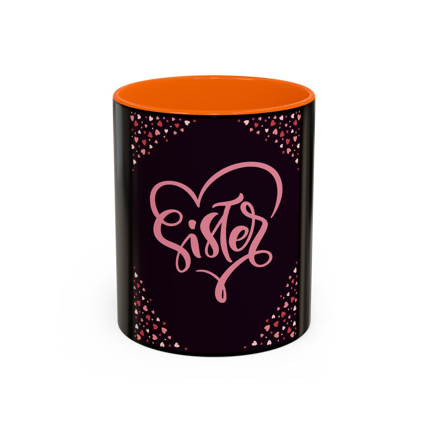 Sister Love Accent Coffee Mug - 11oz & 15oz Happy Heart Design for Gift Giving