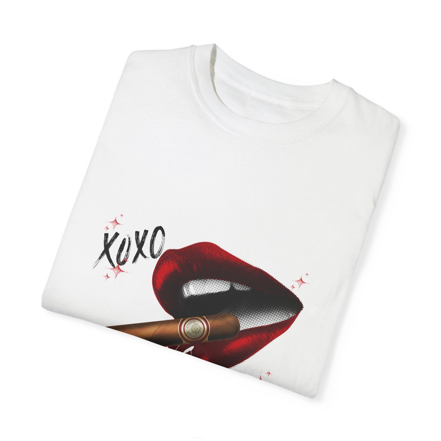 XOXO Red Lip and Cigar Unisex Garment-Dyed T-Shirt
