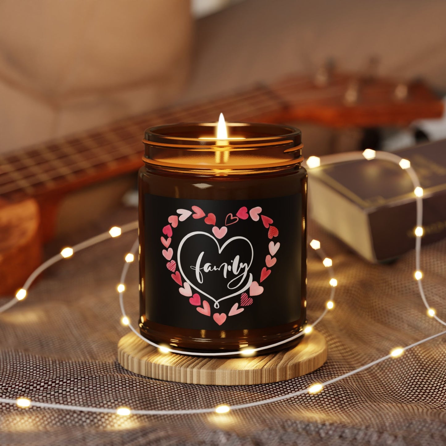 Family Love Scented Soy Candle (Multi-Size, Amber Jar)