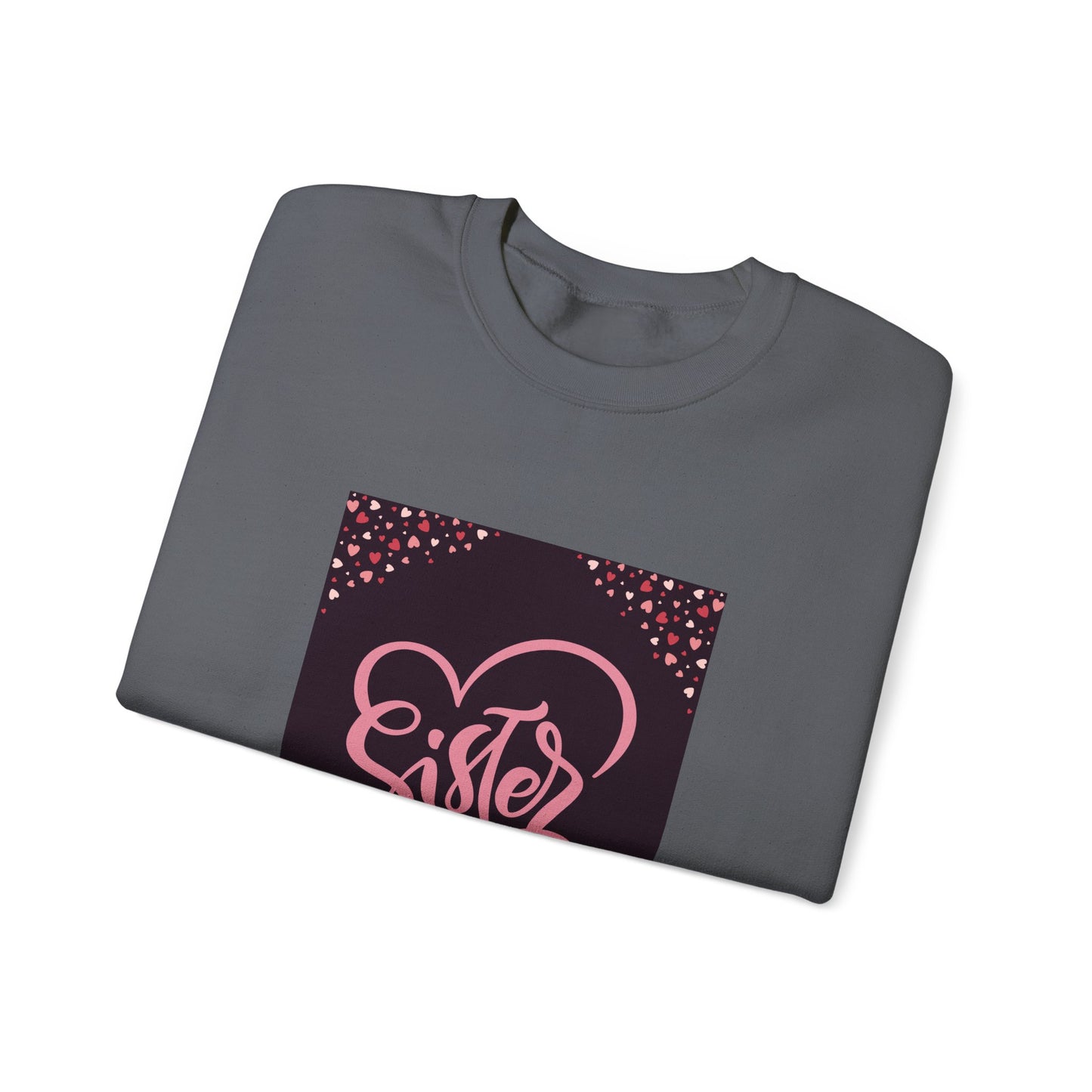 Sister Love Heart Crewneck Sweatshirt - Cozy Gift for Siblings