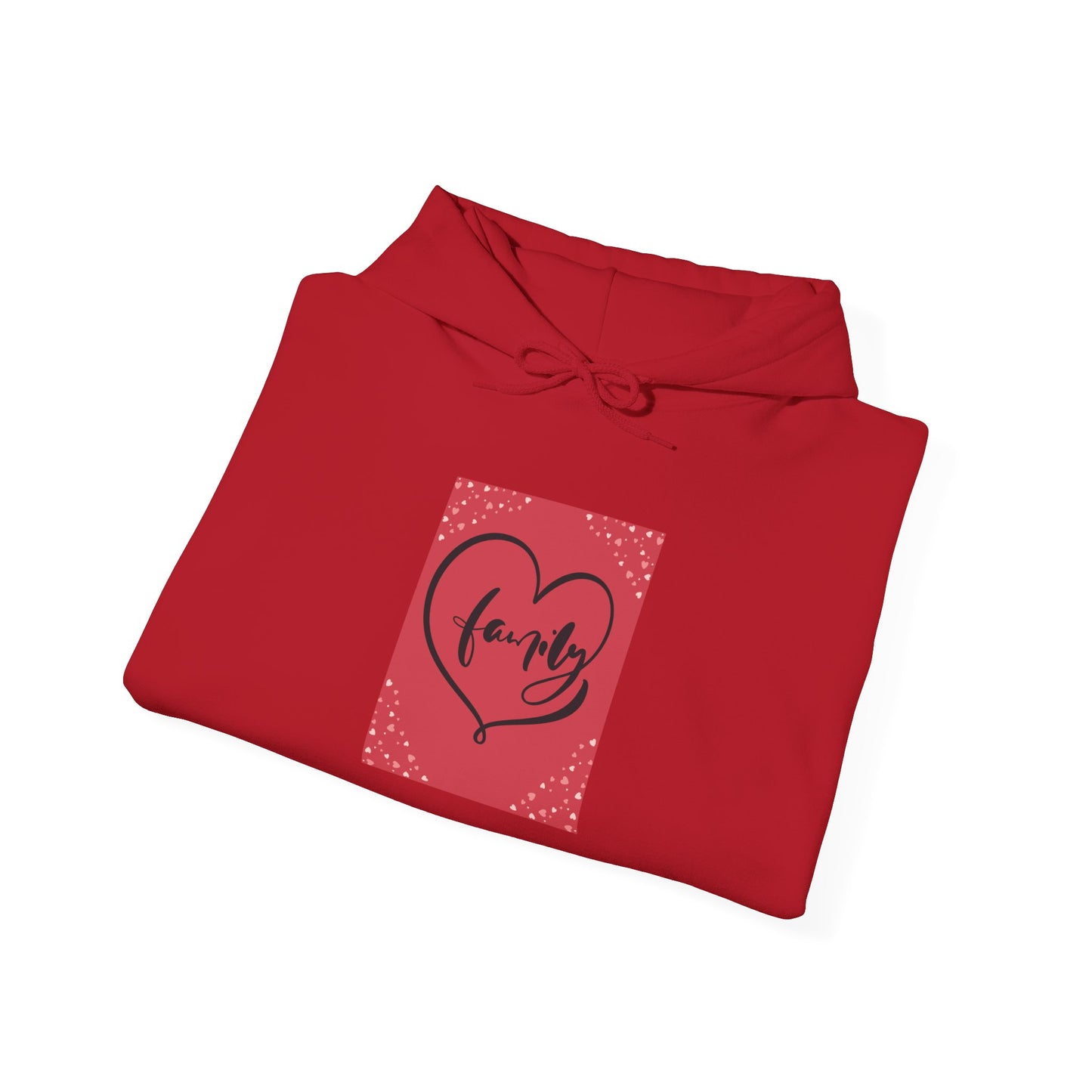Family Love Heart Hooded Sweatshirt – Cozy Unisex Layer for Celebrations