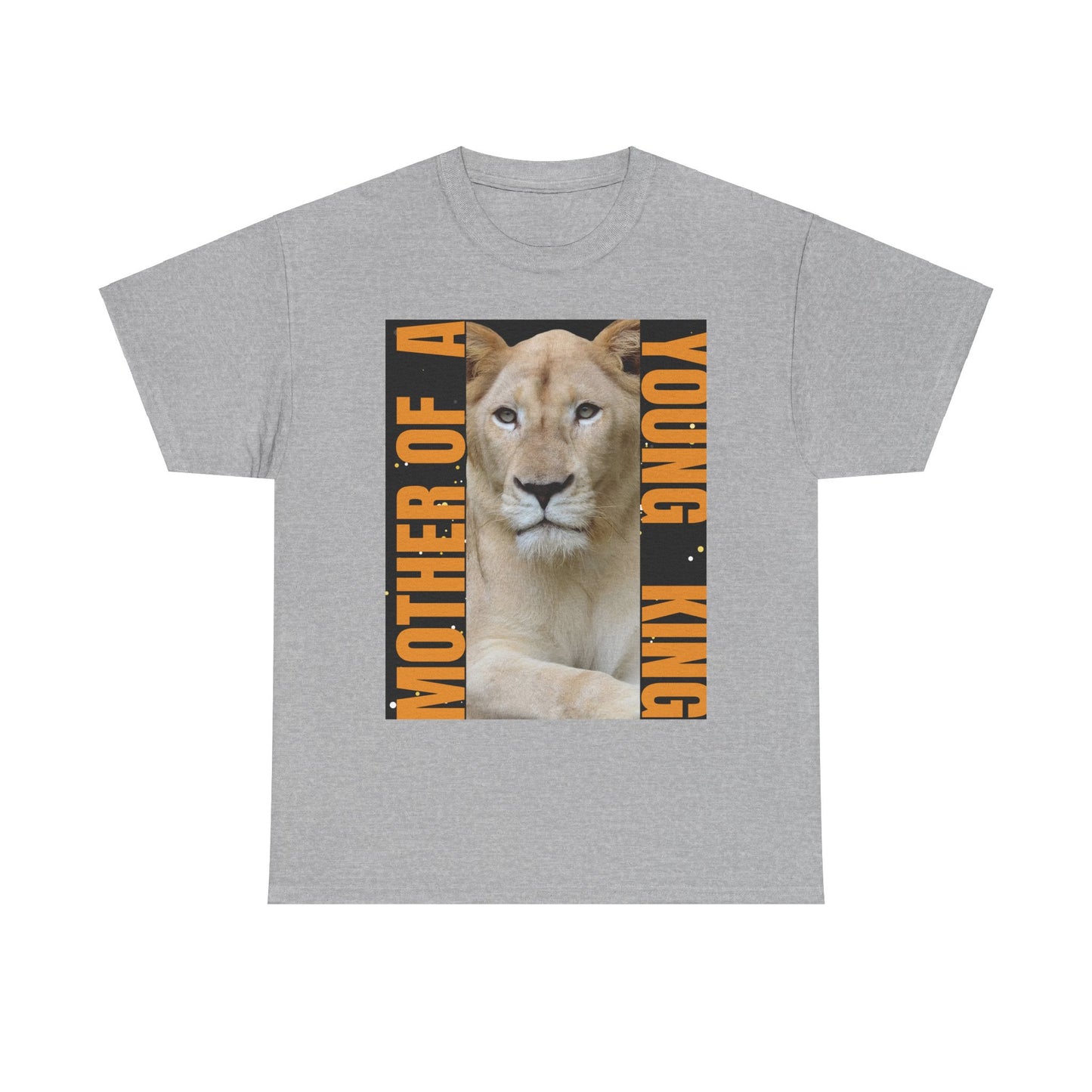 Mother of a Young King Unisex Heavy Cotton Tee - Bold Lion Design for Proud Moms