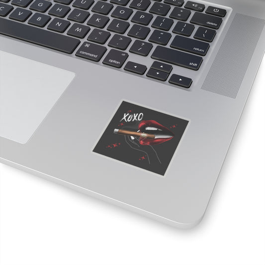 XOXO Kiss-Cut Stickers - Bold Lip & Cigar Design for Trendy Homes & Gifts